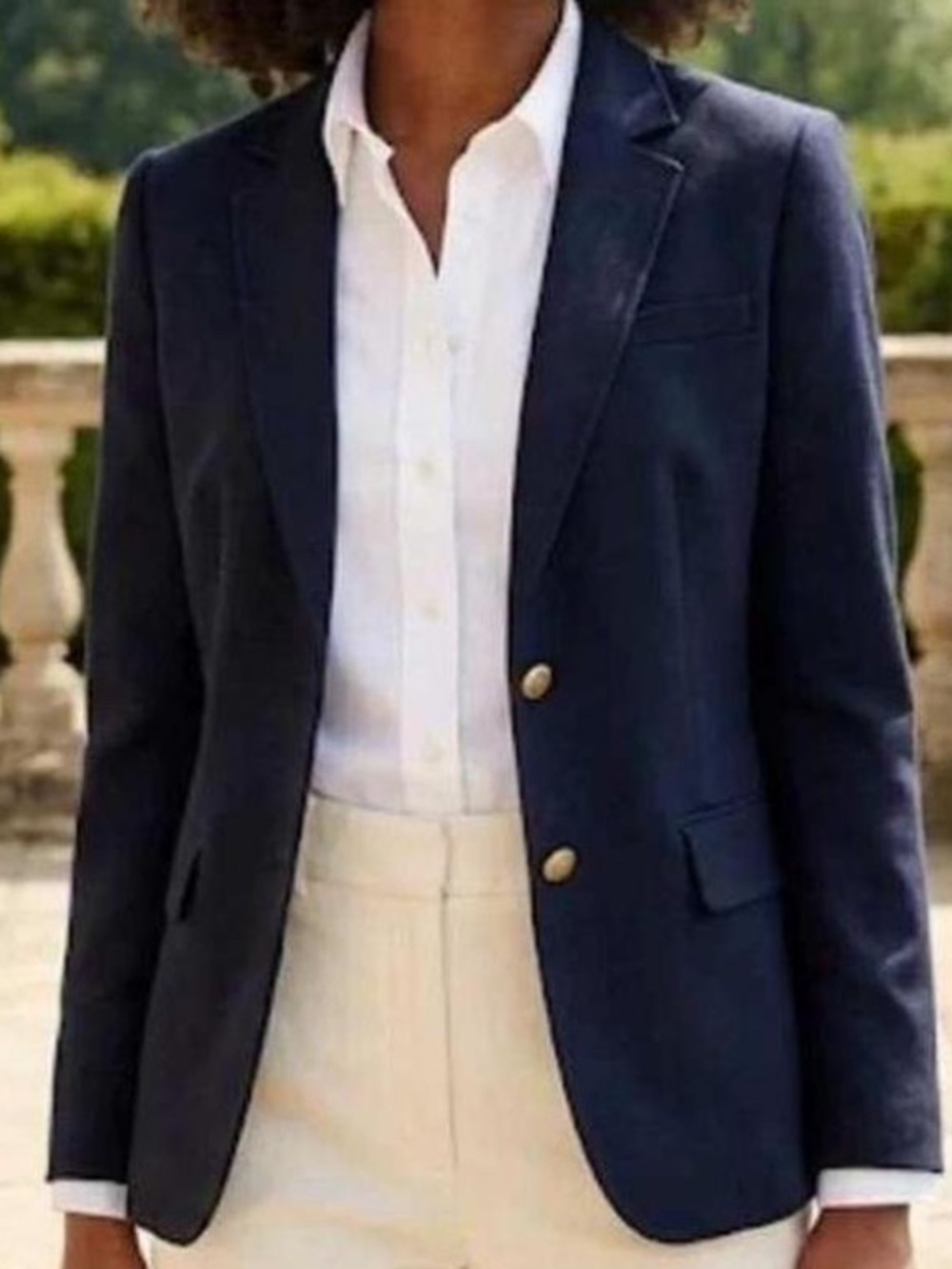 J.Crew Schoolboy Navy Wool Blazer Gold Buttons Size 10